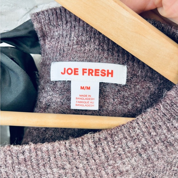 Joe Fresh Purple Tunic Long Sleeve Crew Neck Sweater with Black Bow Size Medium - Picture 3 of 6